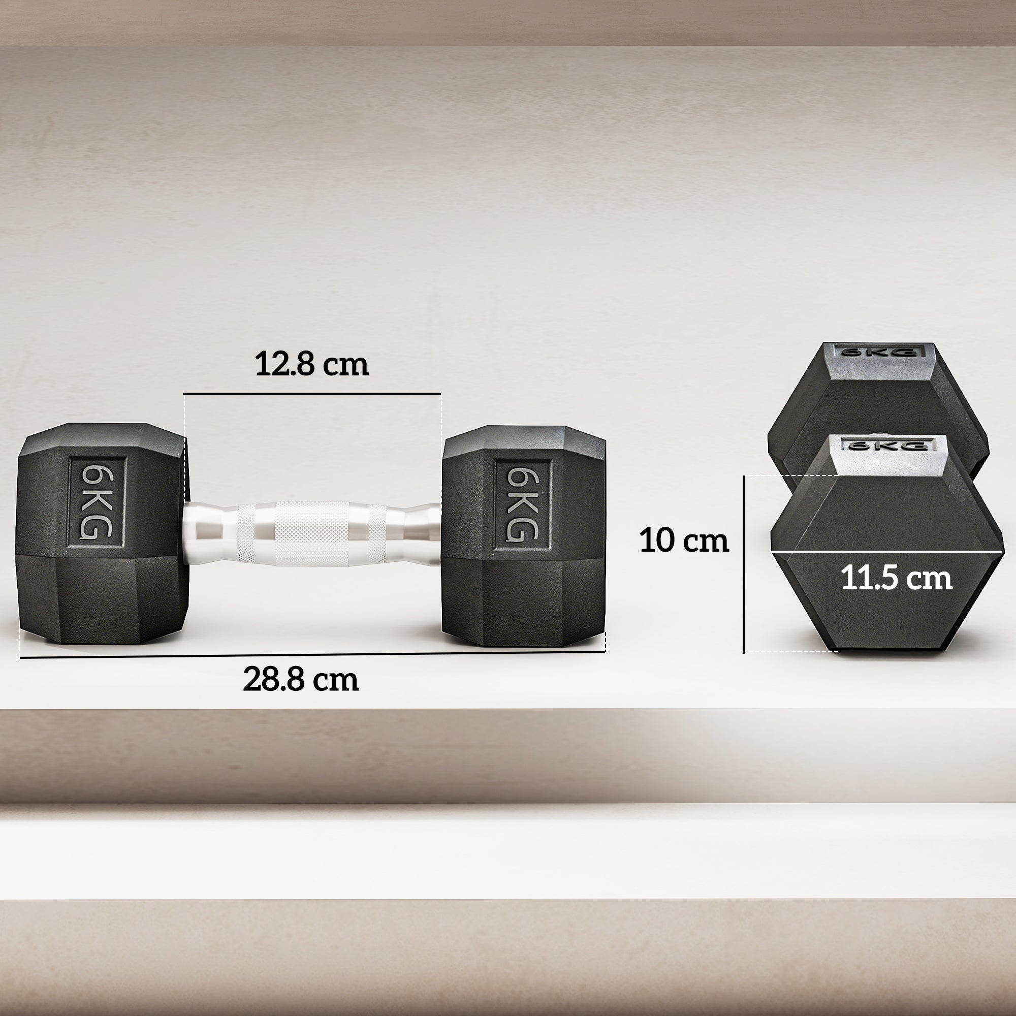 Hex Dumbbells 6kg